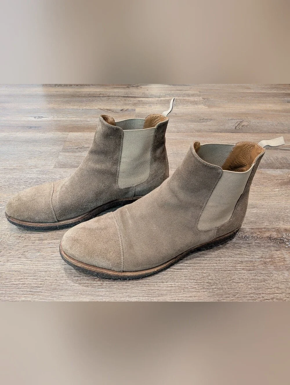 TAFT Chelsea Boots Brown Suede Leather Men's Size 43 / 10 US Made in Spain